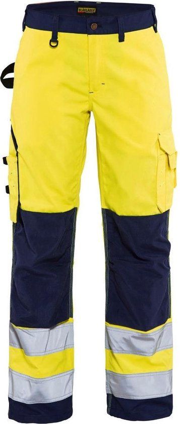Blåkläder Dames werkbroek High Vis zonder spijkerzakken 7155-1811 - High Vis Geel/Marineblauw - C40
