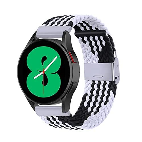 By Qubix - Braided bandje - Zwart/wit - Compatible met Garmin Vivoactive 3 - 20mm