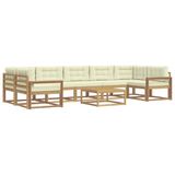 vidaXL - Buiten - bank - set - 6 - st - Wit - en - crèmekleurig