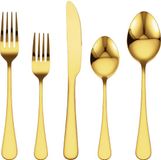 Vevor 100-Delige Gouden Roestvrijstalen Bestekset voor 20 Personen