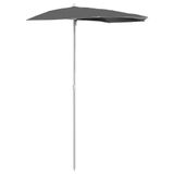 VidaXL Parasol half met paal 180x90 cm antracietkleurig