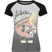 Mickey & Minnie Mouse Disney Mickey & Minnie Mouse - T-shirt - Shreddin' & Strummin' - S tot XL - voor Vrouwen - zwart-grijs
