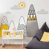 Ambiance Sticker Muursticker voor kinderkamers - Scandinavische bergen - ATIKA - 50x75cm