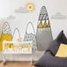Ambiance Sticker Muursticker voor kinderkamers - Scandinavische bergen - ATIKA - 50x75cm