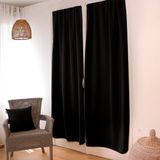 HomeMaison Verduisterend deurgordijn Zwart Polyester 100% Verduisterend Kant en klaar gordijn