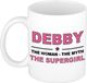Bellatio Decorations naam cadeau mok - Debby - Woman Myth Supergirl - koffiemok - 300 ml - collega - moederdag