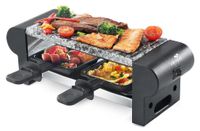 Merkloos Raclette Mini-raclette voor 2 personen - 350 W - Afneembare steen - Antiaanbaklaag - Zwart