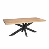 Merkloos Starfurn Eettafel Dakota Bruin Mangohout Metaal 100x200x76 cm