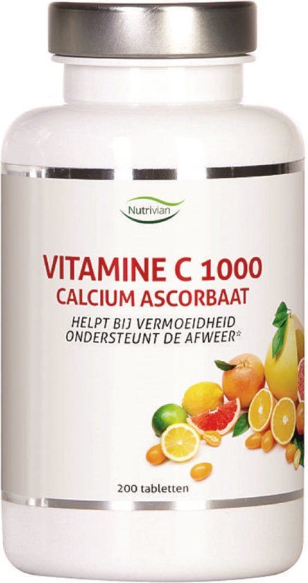 Nutrivian Vitamine C 1000 mg calcium ascorbaat 200 Tabletten