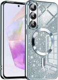 Techsuit MagSafe hoesje voor Samsung Galaxy A36/A56 - Luxury Glitter Back Cover - Lichtblauw