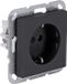 Gira E2 contactdoos - inbouw - 1-voudig - randaarde - zwart