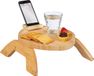 Merkloos Relaxdays Bamboe armleuning met mobiele telefoonstandaard, 25 x 30 cm