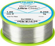 Felder ISO-Core Ultra-Clear Sn100Ni+ Soldeertin, loodvrij Spoel Sn99,25Cu0,7Ni0,05 0.250 kg 1 mm