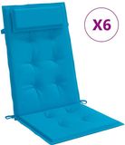 vidaXL - Stoelkussens - 6 st - hoge rug - oxford stof - lichtblauw