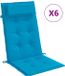 vidaXL - Stoelkussens - 6 st - hoge rug - oxford stof - lichtblauw