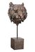 Casablanca decoratieve figuur sculptuur tijgerkop op sokkel XL - 3D dierenhoofd standbeeld van kunsthars - kleur: brons hoogte 47,5 cm