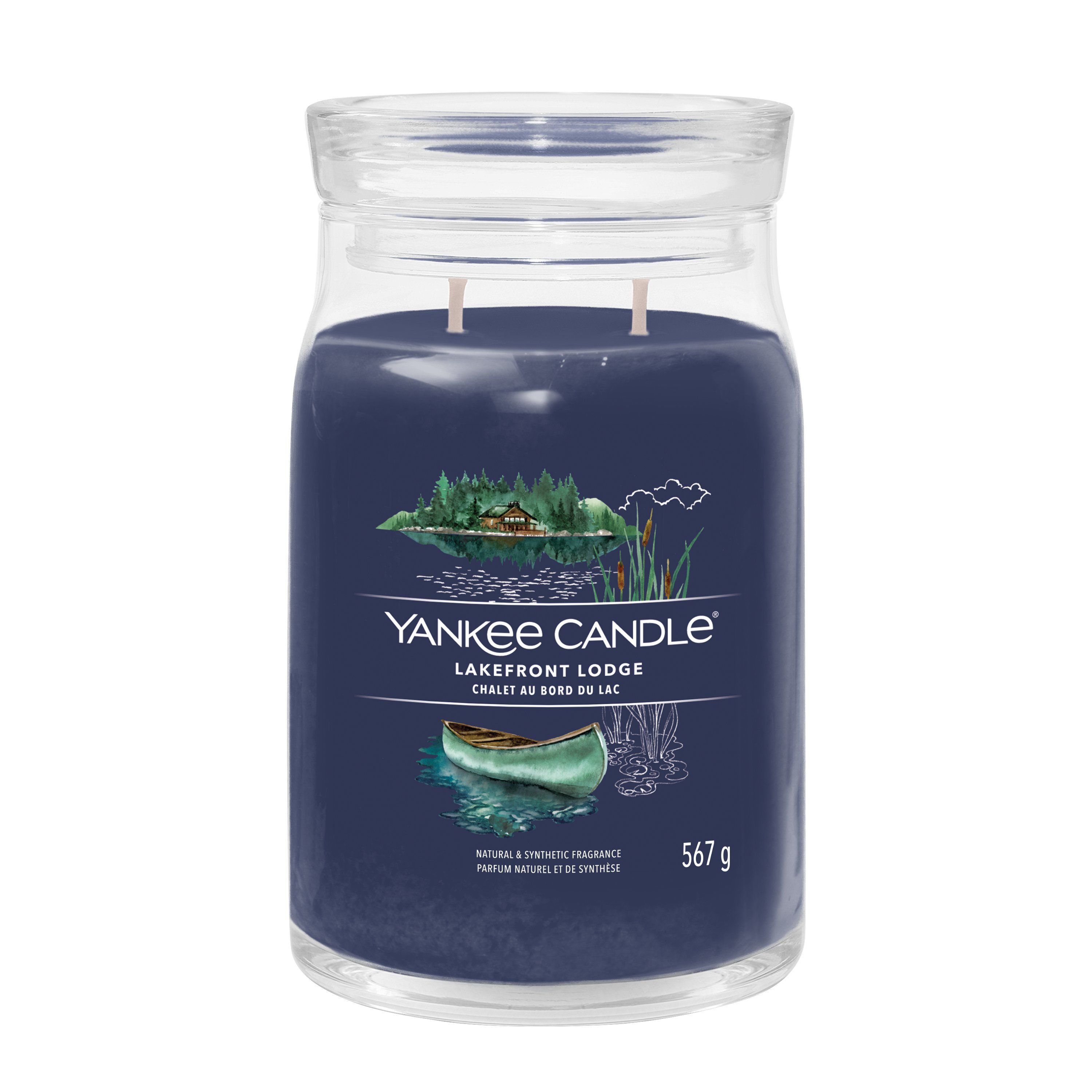 Yankee Candle Signature Lakefront Lodge Cylinder Candle - Blue - 157mm