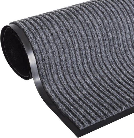 vidaXL Deurmat PVC Grijs 90x60 cm