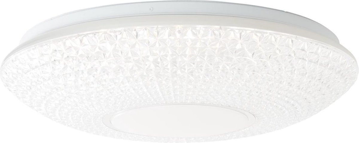 Brilliant lamp Nunya LED plafondlamp 52cm wit / chroom | 1x 60W LED geïntegreerd, (4800lm, 3000-6000K) | Schaal A ++ tot E | Traploos dimbaar / regelbaar via afstandsbediening