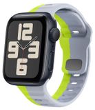 Wigento Apple Watch Polyester horlogeband met golvende textuur, grijs/groen, voor 40mm SE 2023