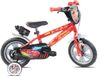 Carratt Vélo enfant Cars 12 pouce 1 vitesse avec roulettes d'apprentissage rouge