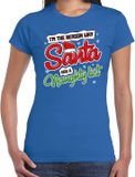 Bellatio Decorations Shoppartners Bv Fout kersttrui t-shirt - Why Santa has a naughty list - blauw - voor dames - Kerstkleding XS