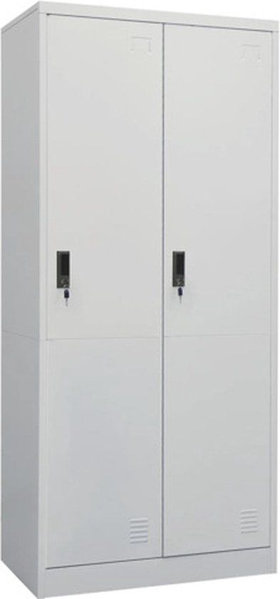 vidaXL Kledingkast 80x50x180 cm Staal Lichtgrijs