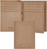 HUGO BOSS Classic Grained Trifold Card Case Camel Lichtbruin