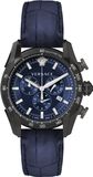 Versace VEDB00418 V-Ray chronograaf, noir, bleu, bracelet en cuir, montre homme, neuf