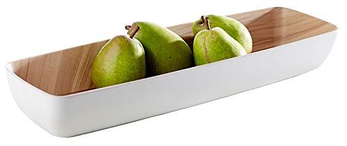 APS "Frida" Melamine Schaal - 53x16.2x7.5cm - Wit/Houtlook - Vaatwasmachinebestendig