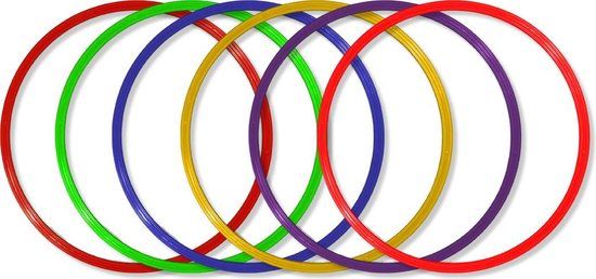 MD Sport Hoepelset - 6 Hoepels - 50cm Diameter - Turnhoepels - Schoolplein