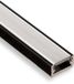 SO-TECH® 3 x LED- Profiel-11 zwart Opbouwprofiel 2000 x 14 x 7 mm met opal gekleurde diffusie afdekking