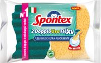 Spontex Dubbelbruikbare Flexy X2, cellulosespons met ultraflexibele technologie, voor moeiteloze reiniging in alle hoeken