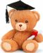 Keel Toys Keeleco Pluche knuffel beer geslaagd diploma bruin 15 cm