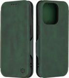 Techsuit Hoesje geschikt voor Apple iPhone 15 Pro - Safe+ Book Wallet Case - Donkergroen