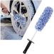 Sans marque Brosse de jante en microfibre pour voiture - Extra fin pour un nettoyage doux et sans rayures jusqu'au fond de la jante - Bleu