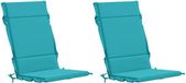vidaXL - 2-delige hoogrugkussen GEMERT - 100% Polyester - Turquoise