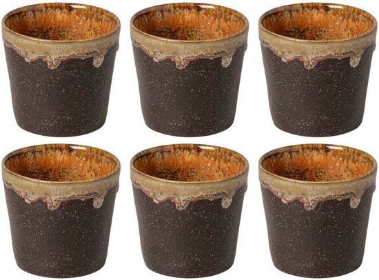 Costa Nova Koffiekopjes Casafina Poterie Mocha-Latte 190 ml - 6 stuks
