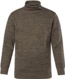 JP 1880 - Hommes - Pull maille grosse deux tons col montant - Vert olive - Taille XL