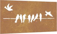 vidaXL Wanddecoratie tuin vogelontwerp 105x55 cm cortenstaal