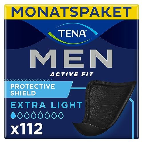 Tena Men Protective Shields, Absorbent, Level 112, Incontinence, for Men, for Moderate Urine Loss - 1 Piece (Pack 1 Month)