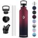 Vikaster Thermosfles, 1000 ml, BPA-vrije drinkfles, thermosfles met rietje, voor school, sport, fiets, camping, fitness, outdoor