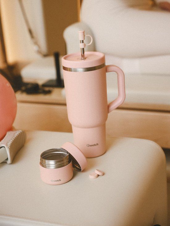 Qwetch Travel Cup Geïsoleerd - Pastel Roze