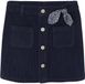 Vertbaudet Fluwelen rok met knopen met sierstrik marineblauw