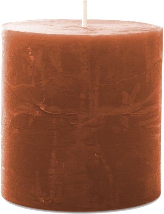 Spaas Kaars rustiek d7h7 cm cognac