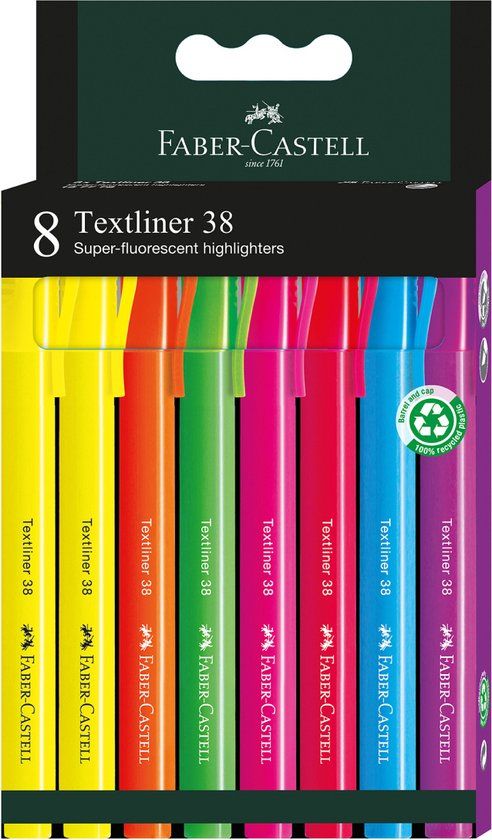 Faber-Castell Textliner 38 markeerstiften, 8 kleuren