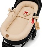 Totsy baby ASE Spolka Akcyjna Universele Reiswieg Bekleding van Mousseline Katoen – Ademende Hoes die de Kinderwagen Bekleedt en Beschermt – Set 3-delig met Kussen en Matras voor Pasgeboren Beige B