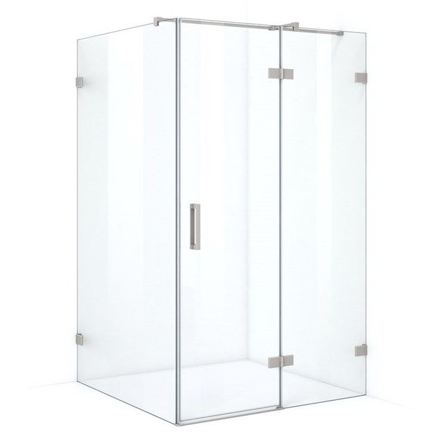 Maxaro Douchecabine Diamond 120x110cm 8mm Helder Veiligheidsglas Geborsteld RVS met Draaideur