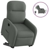VidaXL Fauteuil releasable électrique réglable tissu gris foncé