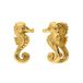 Lucardi Dames Stainless steel oorclips zeepaard voor dames - Oorbellen - Staal - Goudkleurig